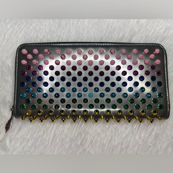 Christian Louboutin Handbags - Authentic Christian Louboutin Rainbow Panettone Spike Wallet